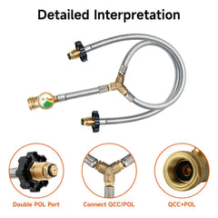 Roastove brass connector close-up highlighting durable corrosion-resistant fitting