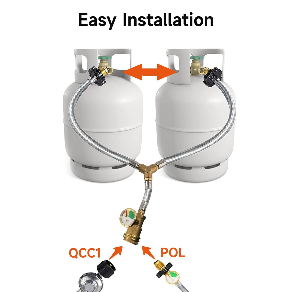 Roastove connected to patio heater showing simultaneous appliance operation benefit