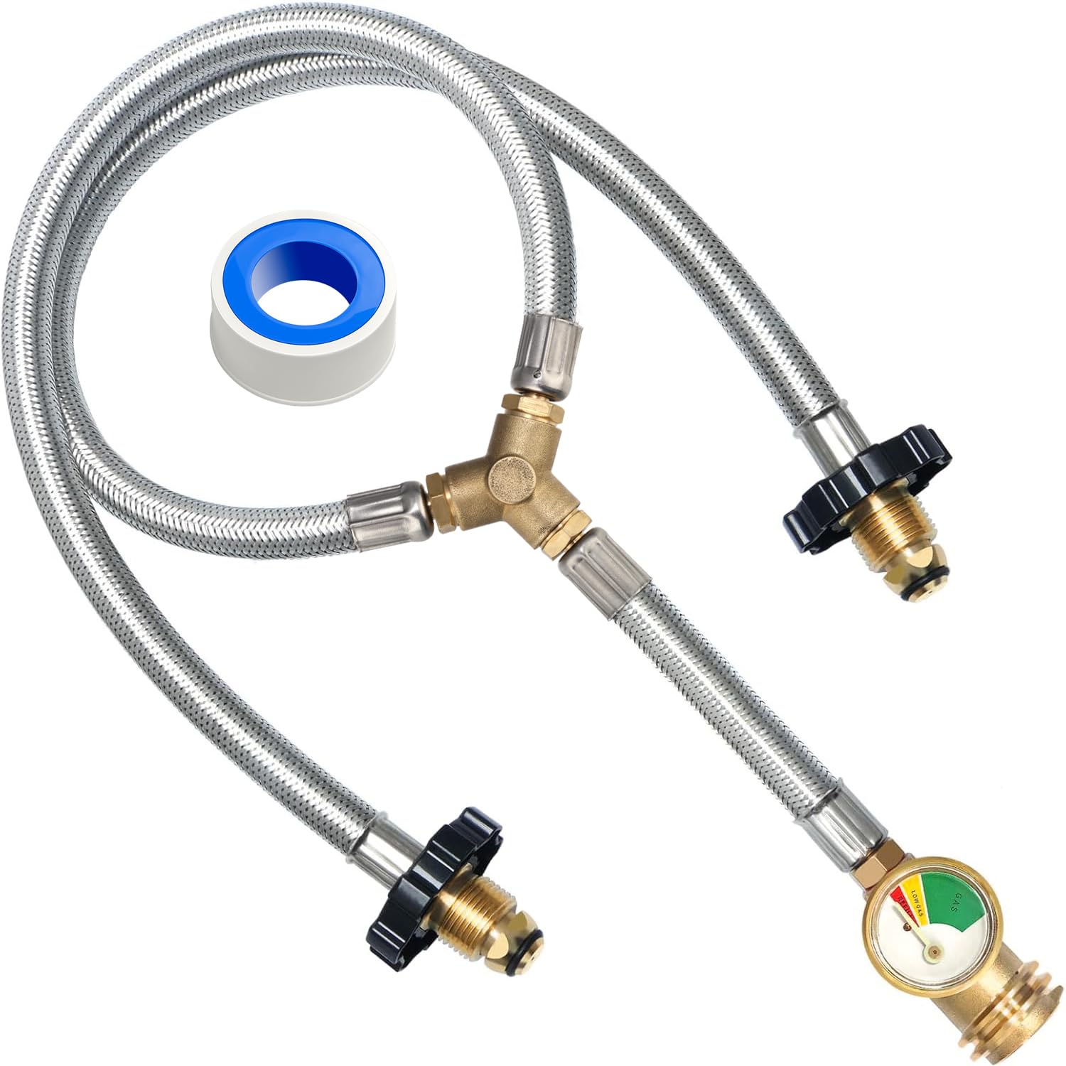 Roastove front assembly showing dual outlets and inlet, improving connection versatility
