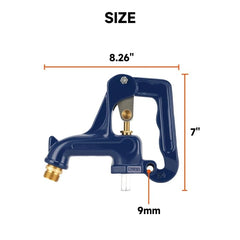 Roastove lever cam mechanism detail enabling adjustable flow and anti-seize benefit
