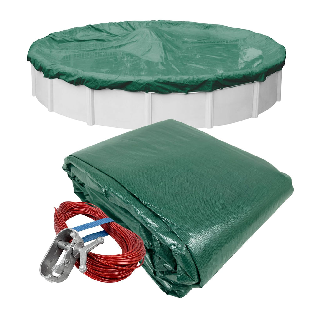 Robelle 28 ft cover front packaging showing size and benefit durable protection