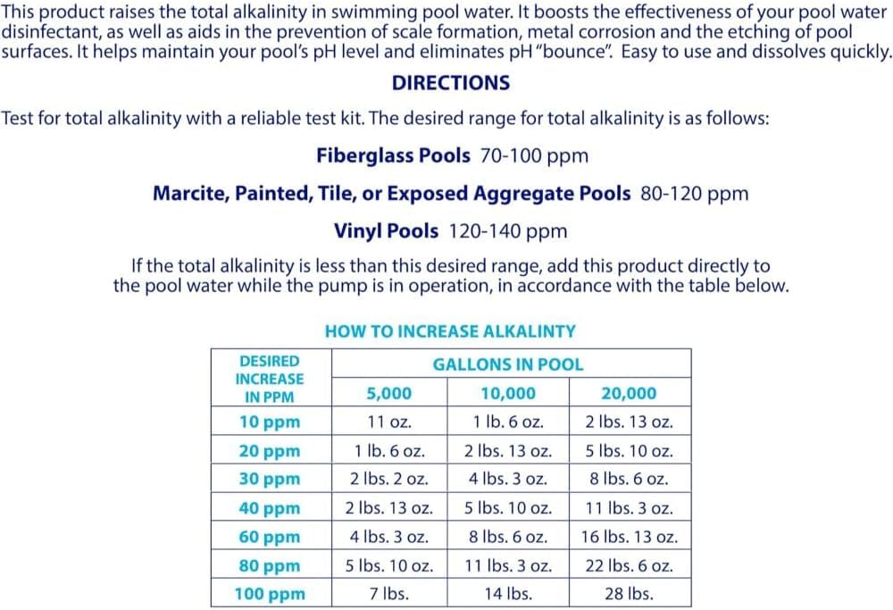 Robelle being added poolside to raise alkalinity and stabilize pool water