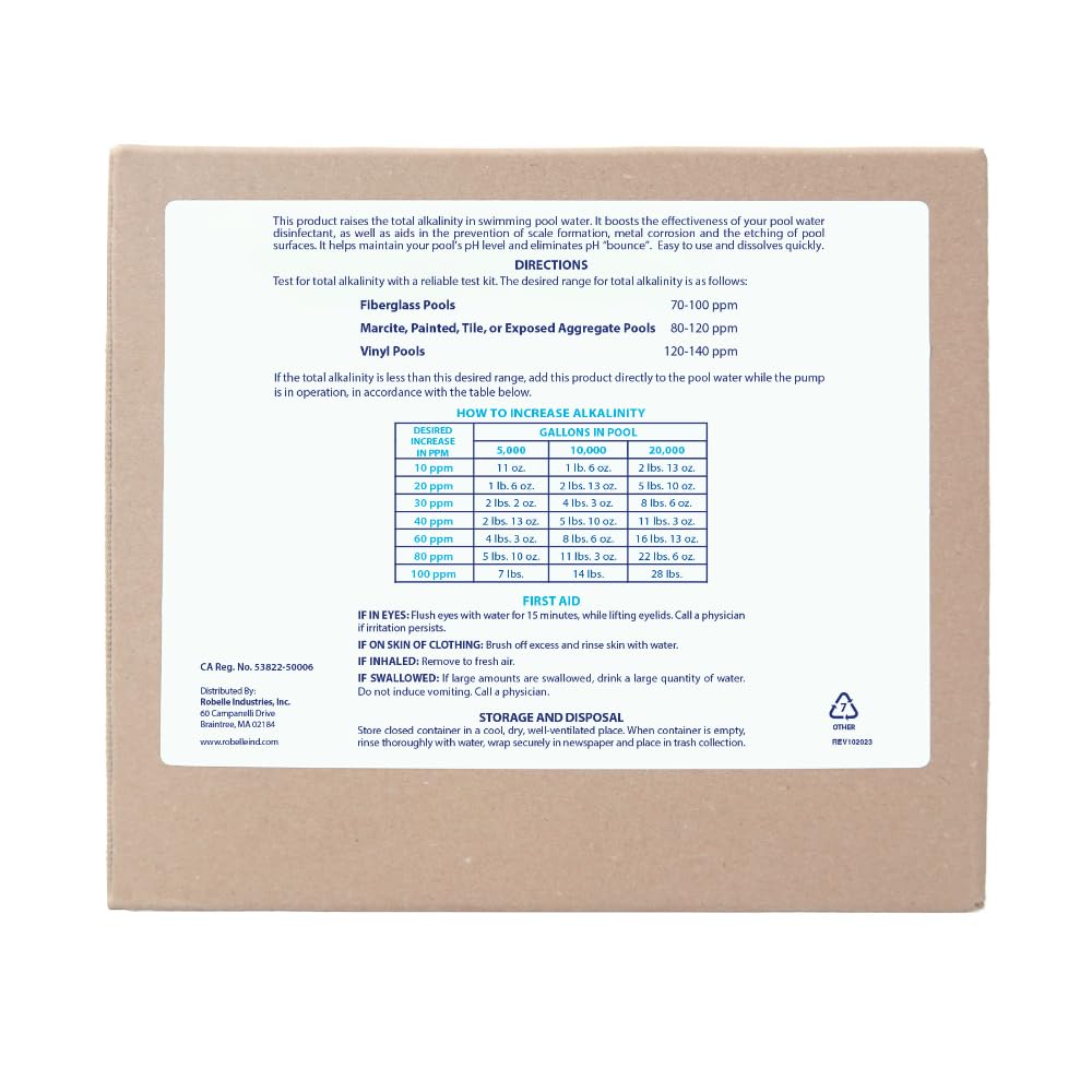 Robelle alkalinity up granules close-up showing fast-dissolving texture