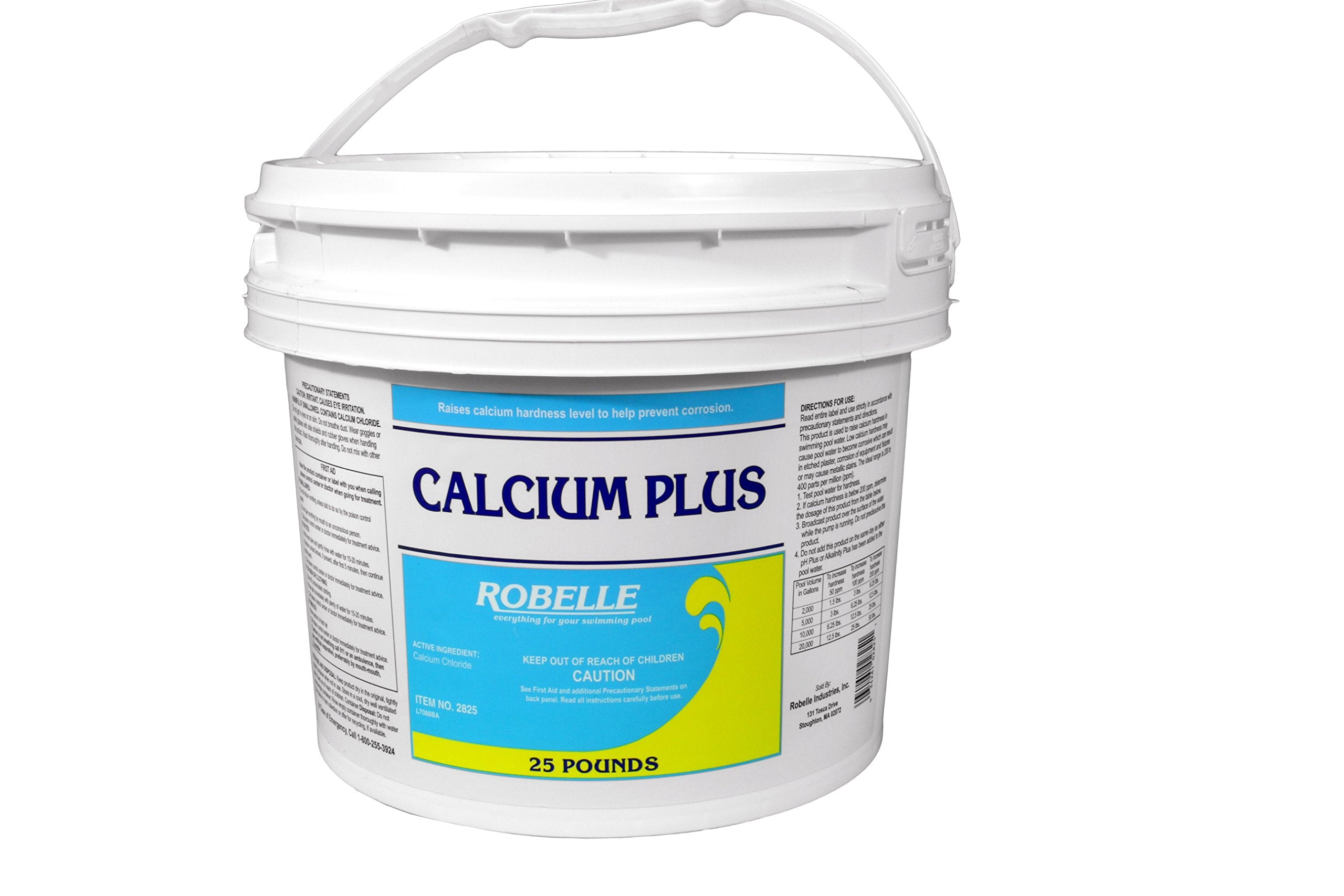 Robelle front bag packaging showing 25-pound calcium up and product benefits