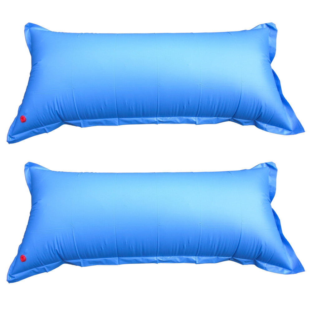 Robelle front view of 4x8 pool pillow pack showing size and durable protection