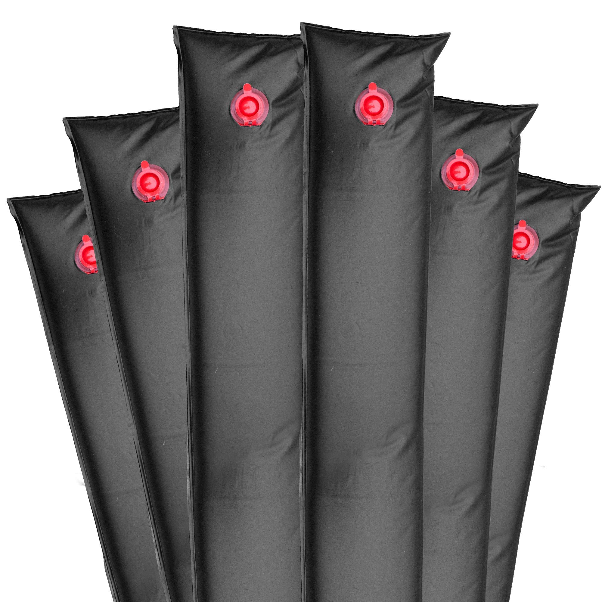 Robelle 6-pack front view showing black 8 ft tubes for secure cover ballast