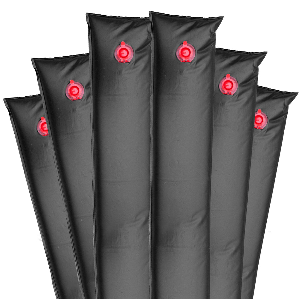 Robelle 6-pack front view showing black 8 ft tubes for secure cover ballast