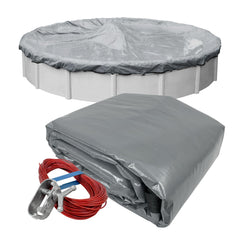 Robelle cover front spread showing full 24 ft coverage and easy installation benefit