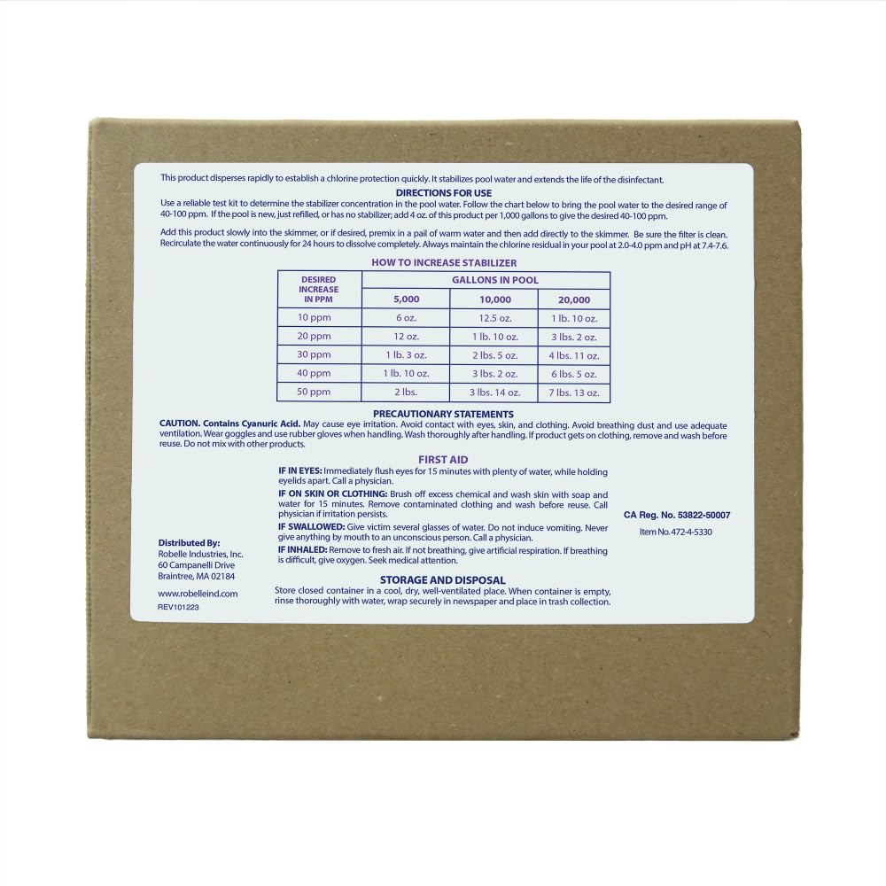 Close-up of Robelle cyanuric acid granules texture for fast dissolution and predictable dosing