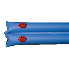 Robelle lifestyle shot of tubes placed on pool cover, keeps cover stable through winter