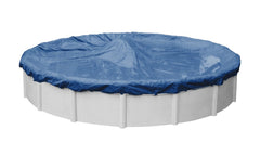 Robelle Olympus cover front view showing heavy-duty material protecting pool