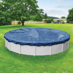 Robelle Olympus installed on a round above-ground pool demonstrating secure fit