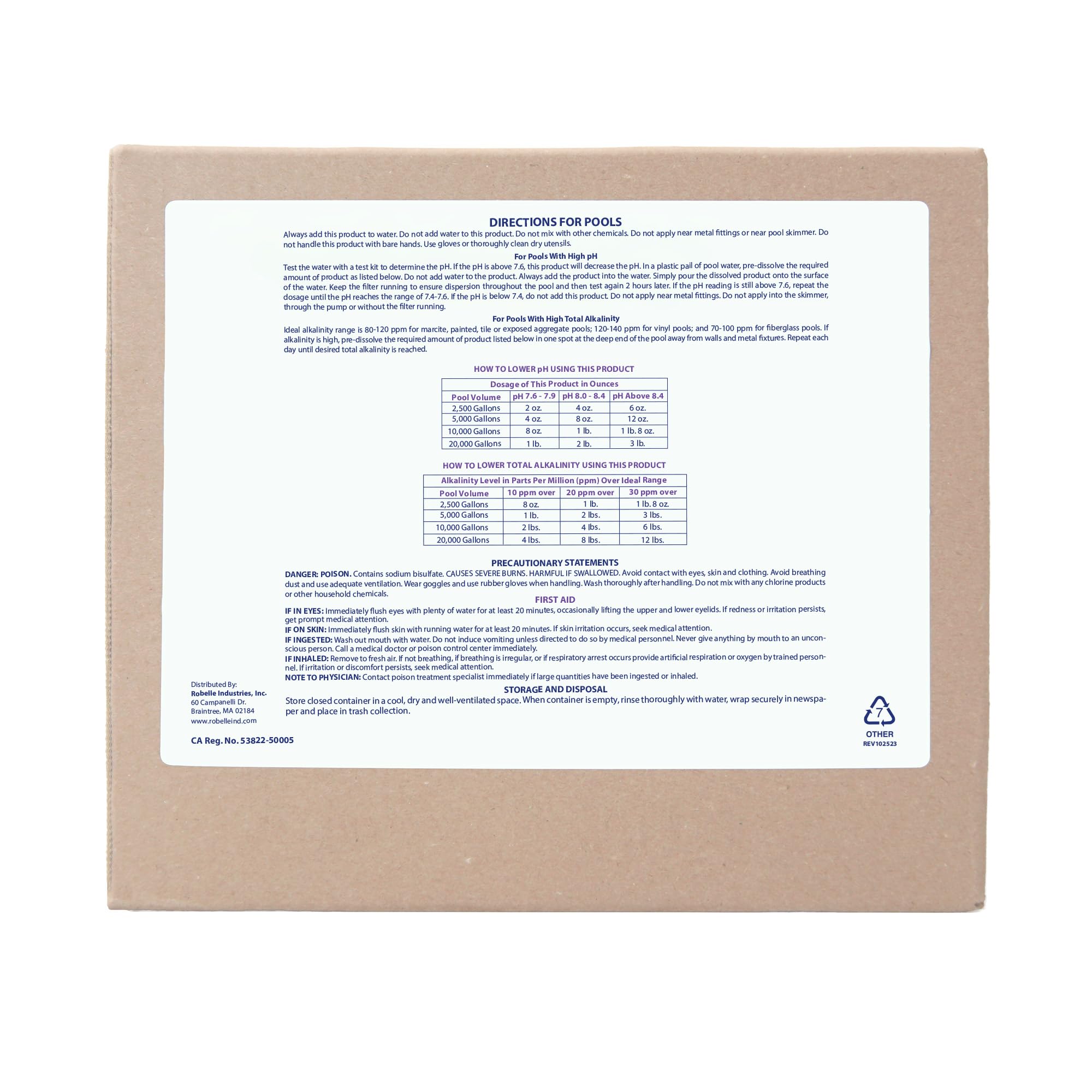 Robelle sodium bisulfate powder close-up texture illustrating easy-dissolve granules