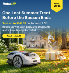 RoboUP charging station docked mower for hands-free recharging benefit
