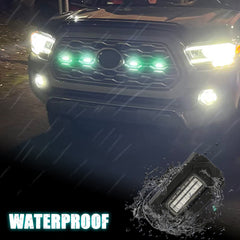ROCCS LED close-up polycarbonate lens showing clear light output