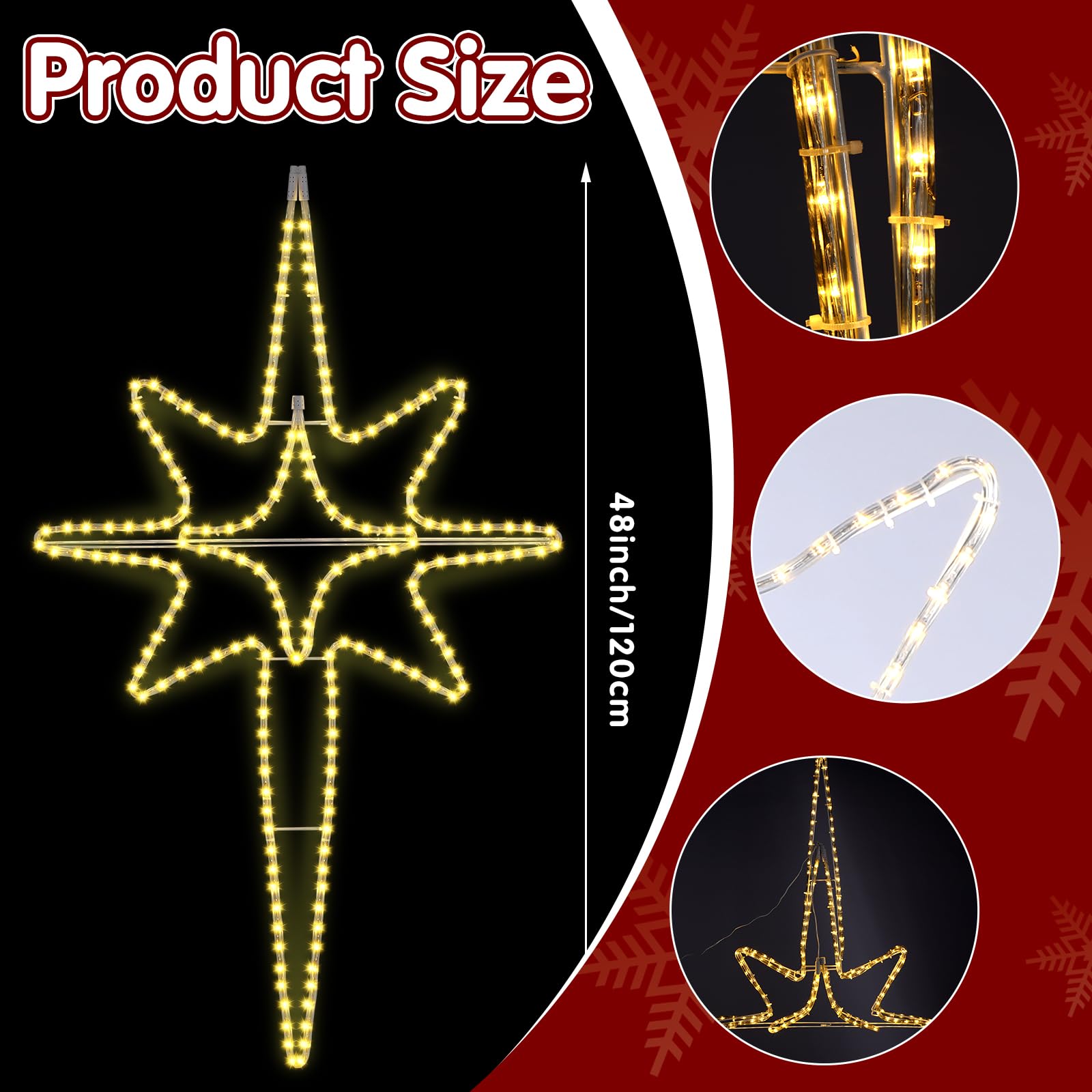 ROCEEI Bethlehem star folded for compact storage and easy season-to-season handling