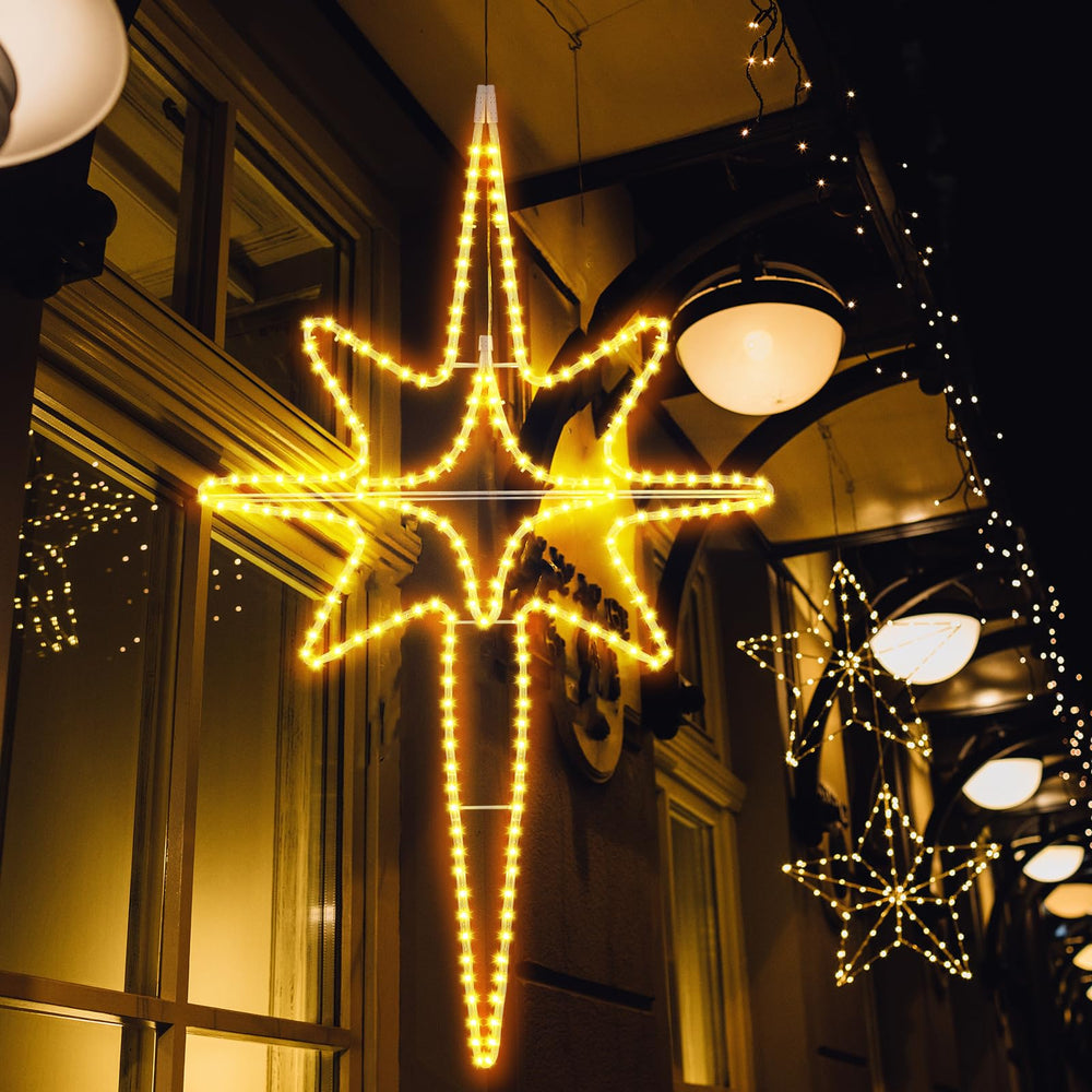 ROCEEI Bethlehem star next to a door showing 48-inch size for scale and impact