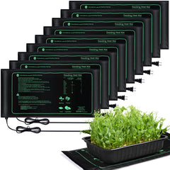 ROCEEI front view of six heat mats showing compact tray-ready design and uniform warmth