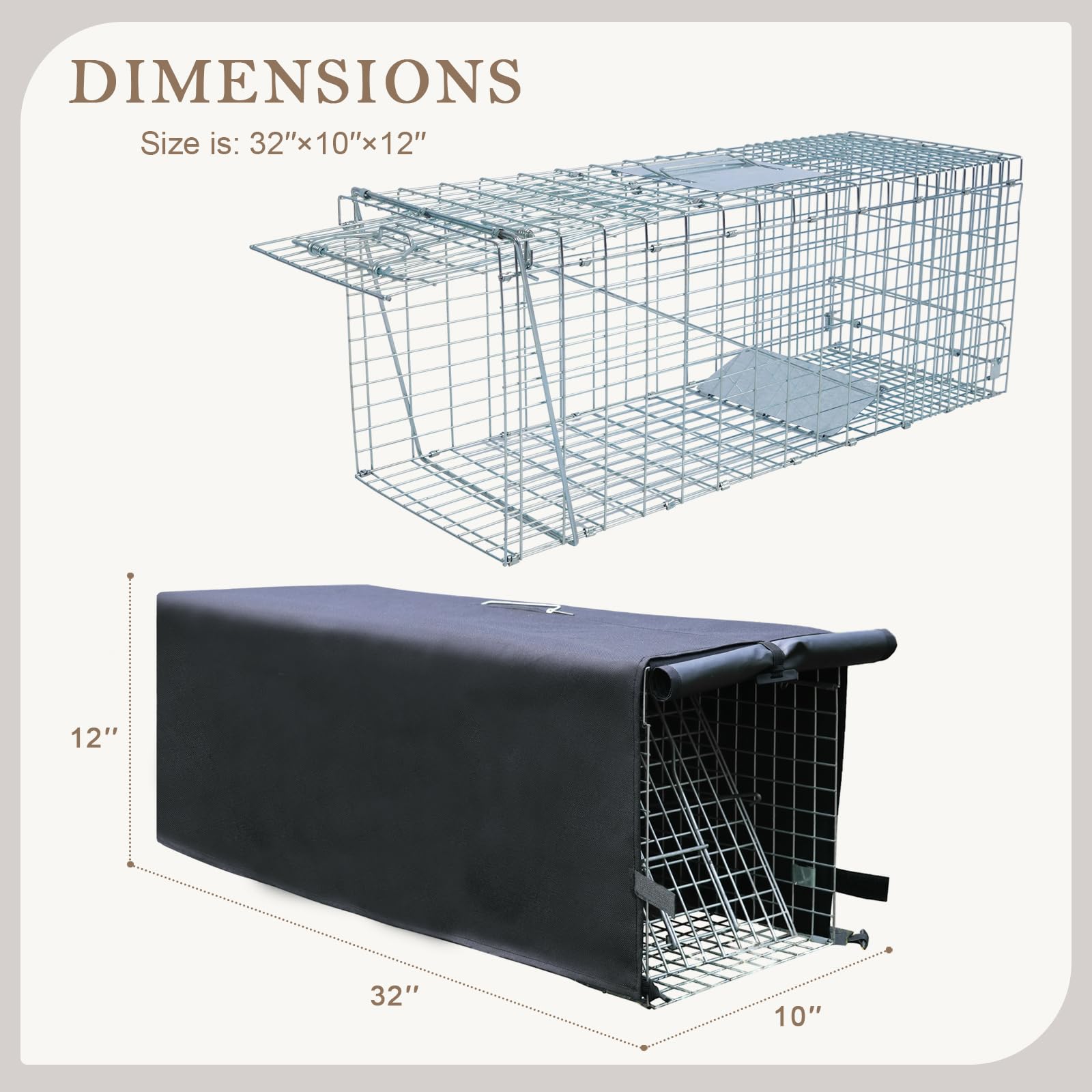 Rockever covered trap with a calm captured cat inside, reducing animal stress during transport