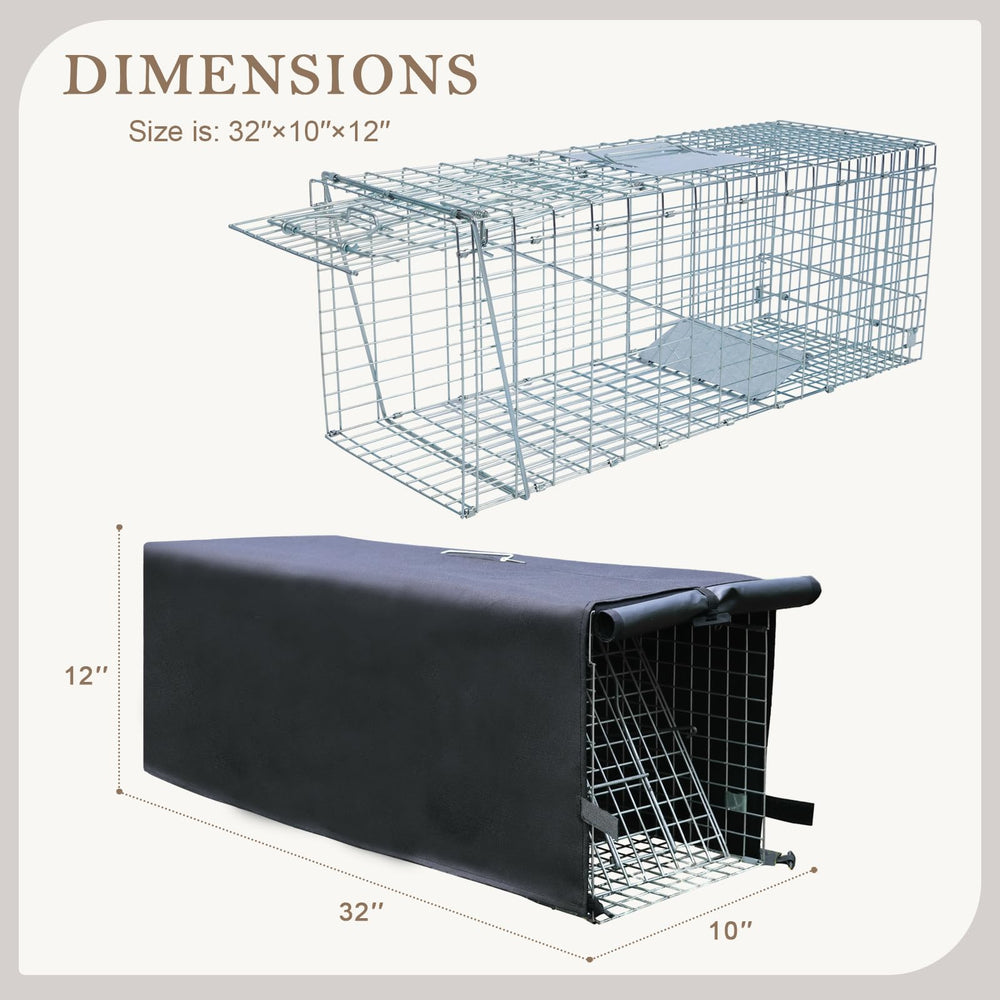 Rockever covered trap with a calm captured cat inside, reducing animal stress during transport
