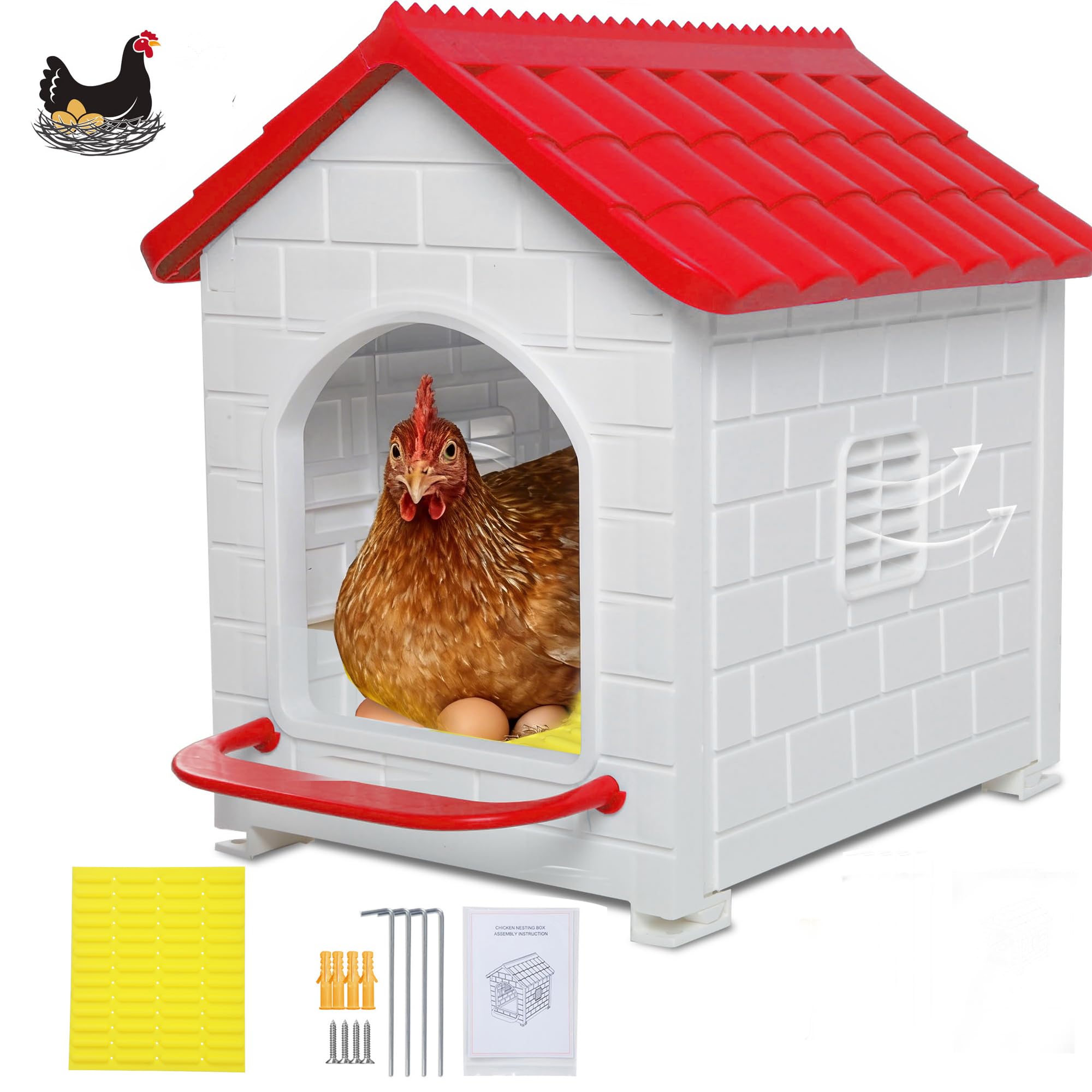 Rockever front view of nesting box showing private entrance and durable construction