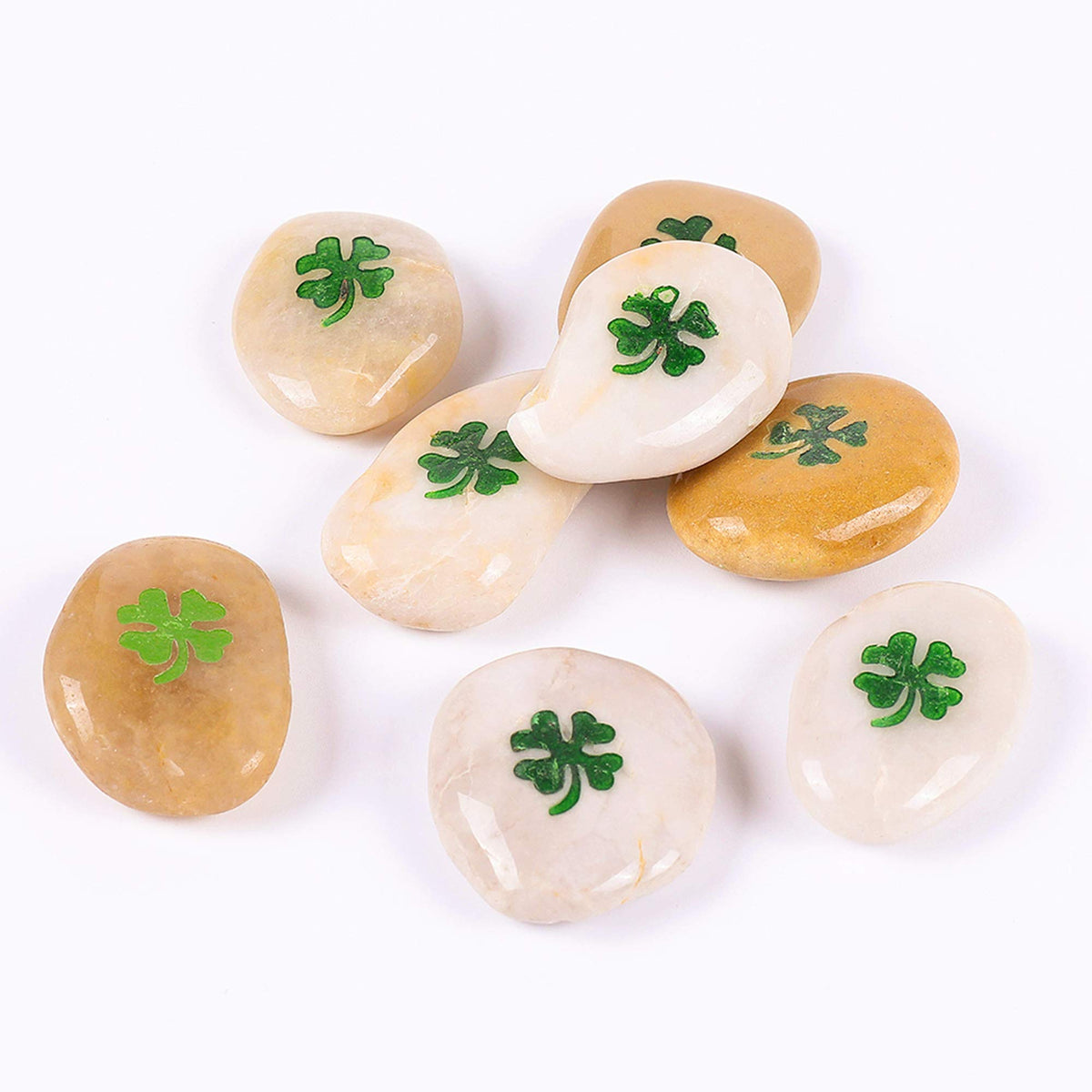 ROCKIMPACT front packaging showing 50 engraved clover stones, great for gifting
