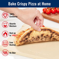 ROCKSHEAT stone inside oven delivering even baking across crust benefit