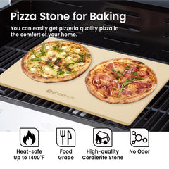 ROCKSHEAT stone in oven with pizza demonstrating crisping and browning benefit