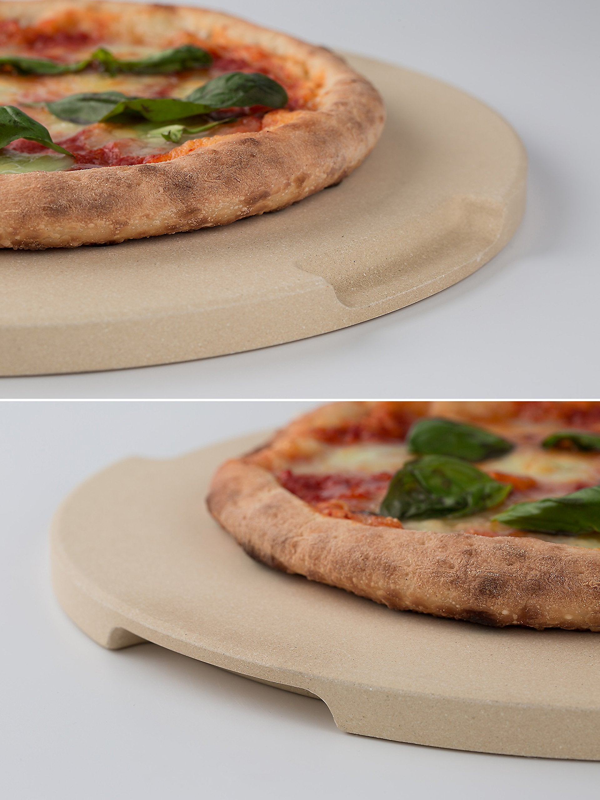ROCKSHEAT lifestyle shot on counter with served pizza showing restaurant-quality results