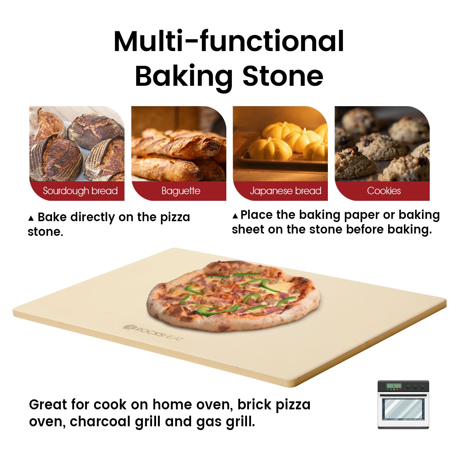 ROCKSHEAT on charcoal grill illustrating high-heat grilling versatility