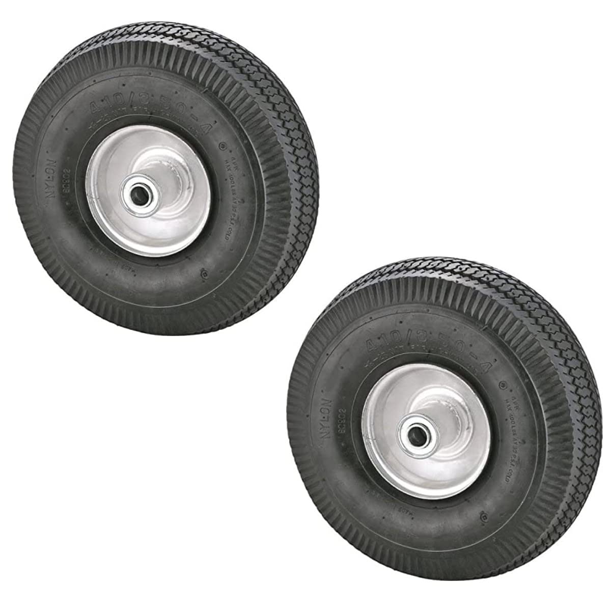 Rocky Mountain Goods front view of pre-mounted wheel showing sturdy steel rim and tire for quick replacement