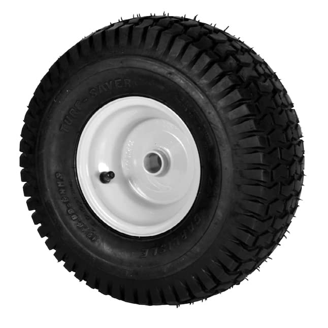 Rocky Mountain Goods front view of 15x6.00-6 wheel showing hub and tire, durable replacement