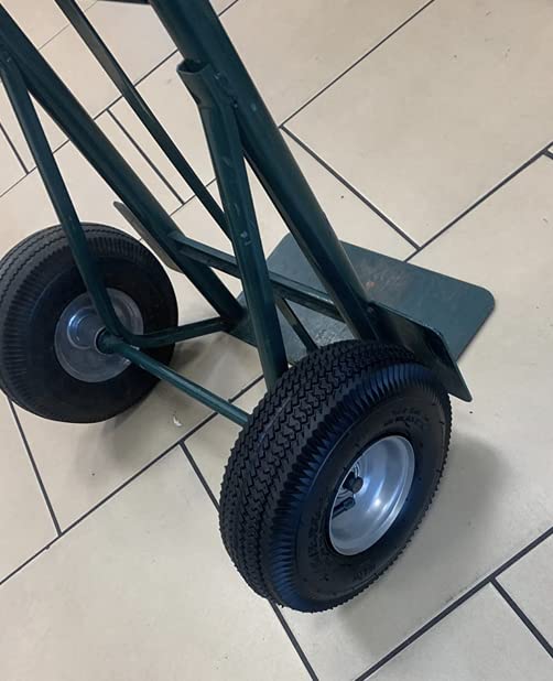 Rocky Mountain Goods wheel installed on hand truck demonstrating fast swap, stability and 400 lb capacity