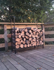 Rocky Mountain Goods full rack with stacked logs demonstrates airflow and dry storage