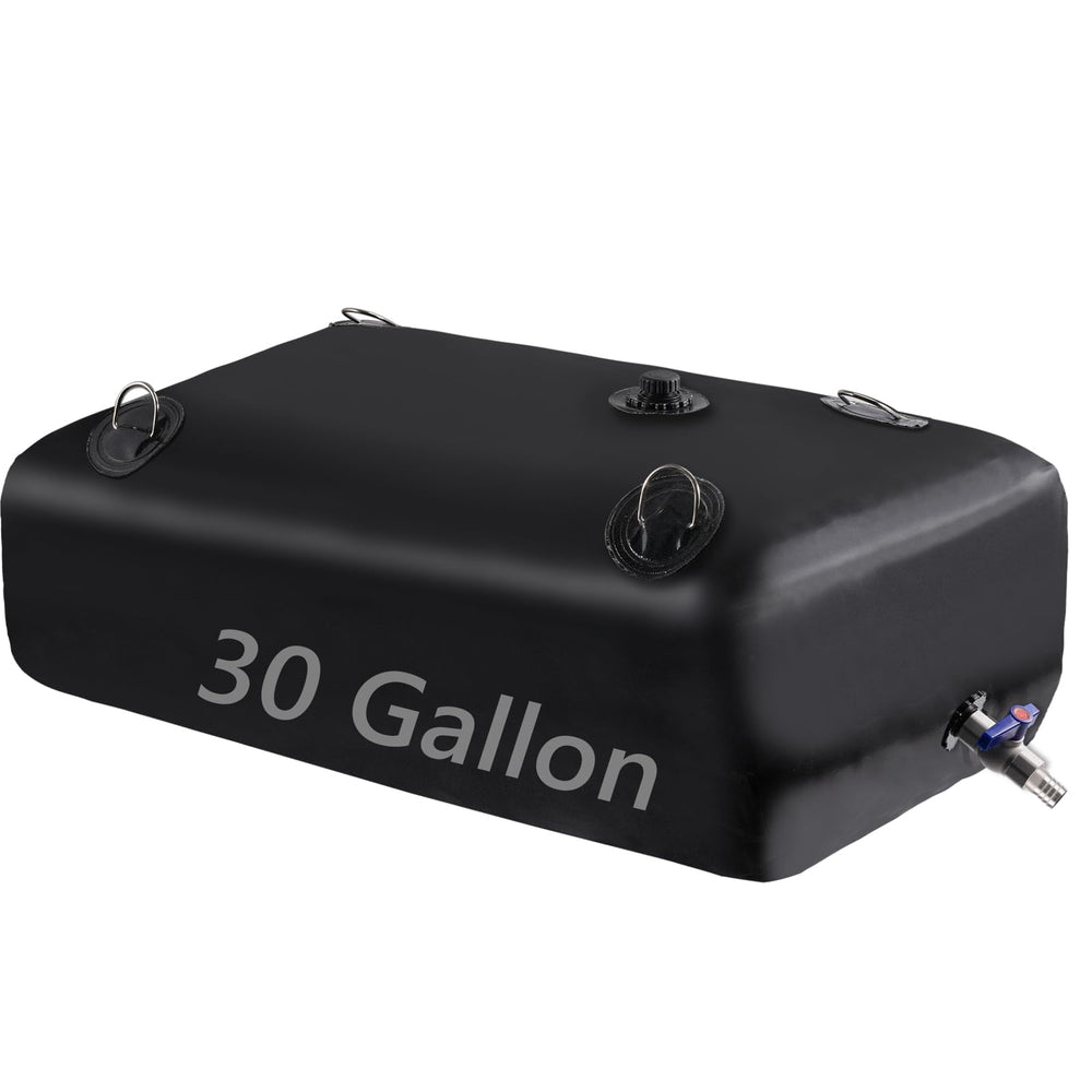 Rodelna front view folded water tank showing compact storage benefit