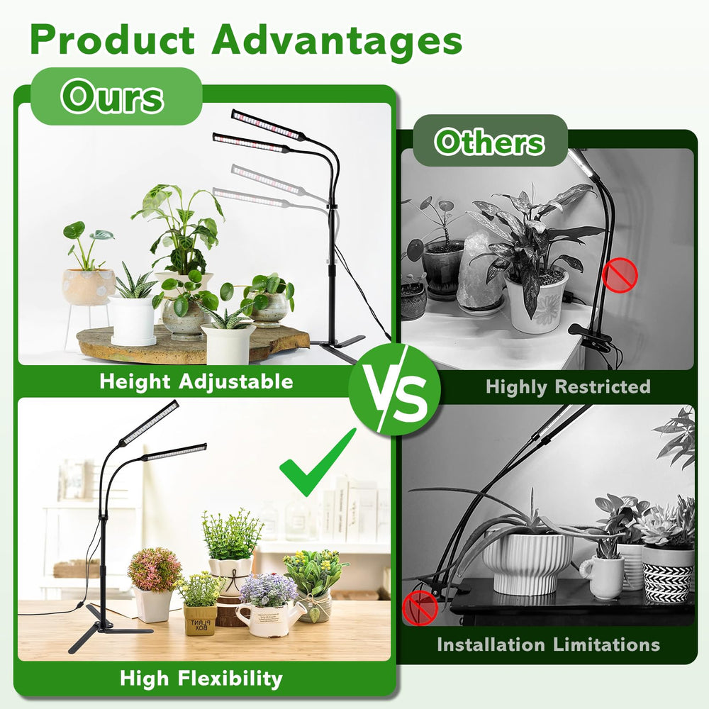 RODINTO telescopic pole extended to show height adjustment from 9.8 to 25 inches for varied plant sizes