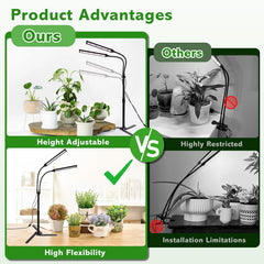 RODINTO telescopic pole extended to show height adjustment from 9.8 to 25 inches for varied plant sizes