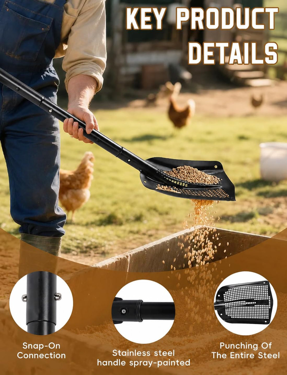 Roetelo D-grip handle detail providing ergonomic leverage and reduced fatigue