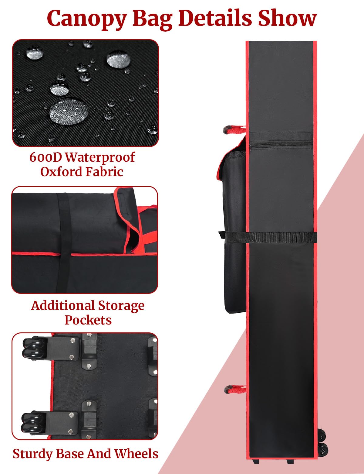 Roetelo large accessory pocket open for organized stakes and ropes