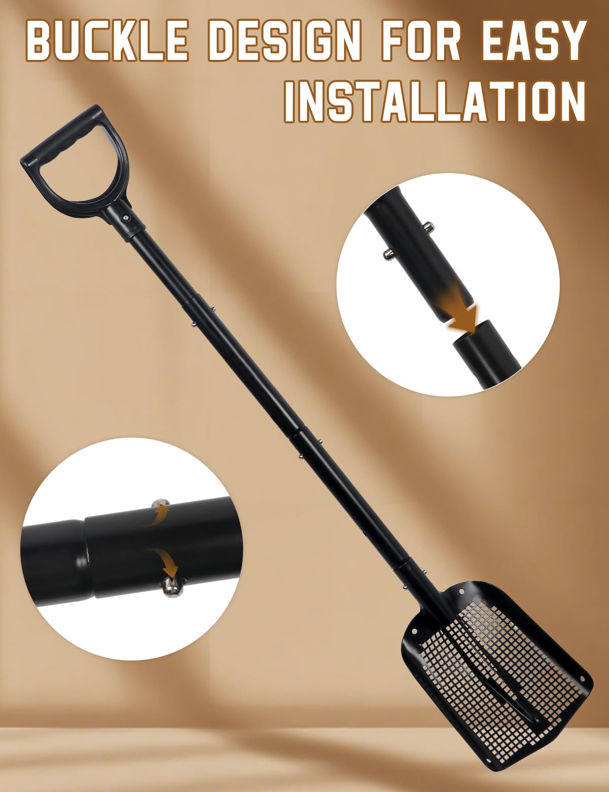 Roetelo size comparison with hand showing adjustable 26"–48" reach benefit