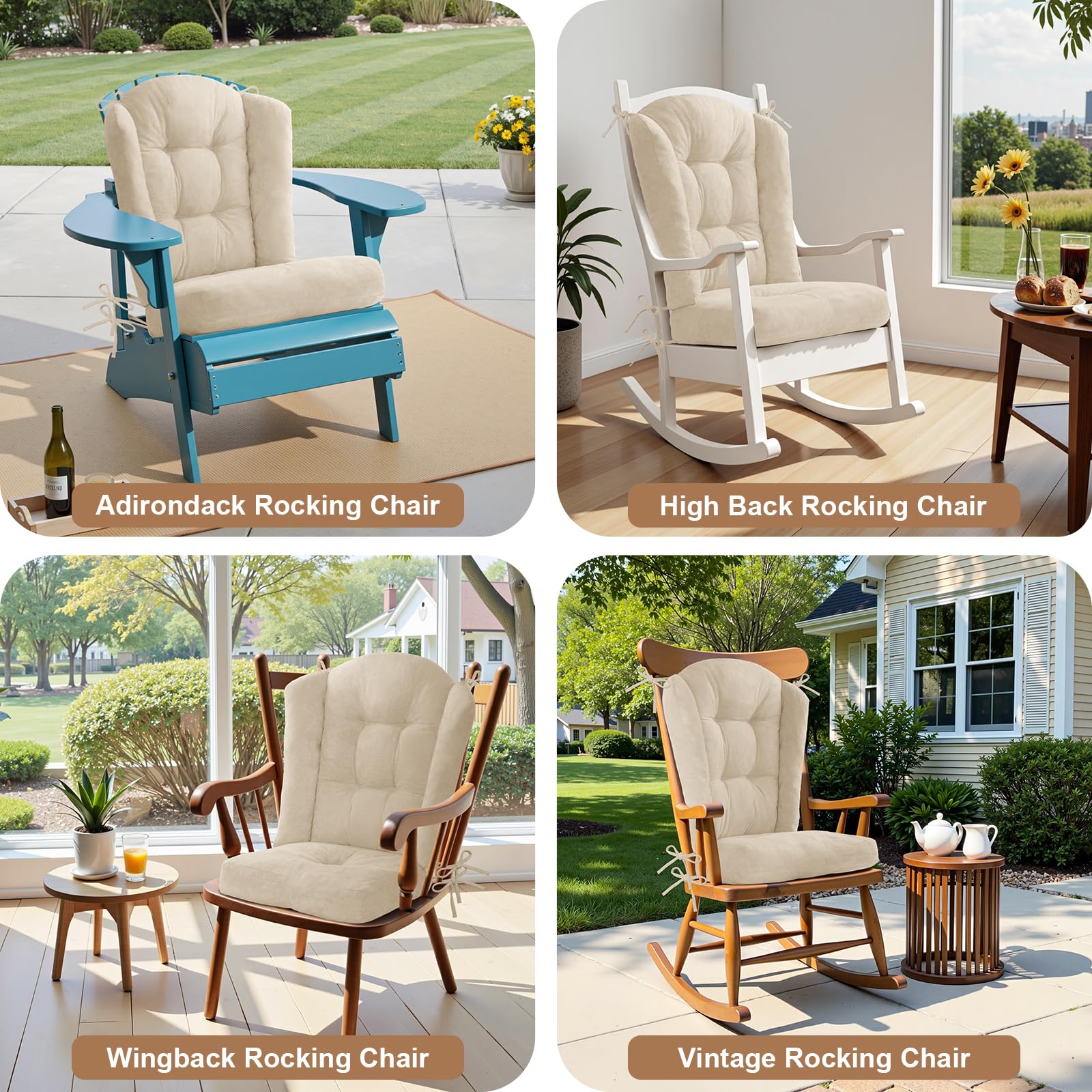 ROFIEJOX cushions on Adirondack chair illustrating outdoor upgrade