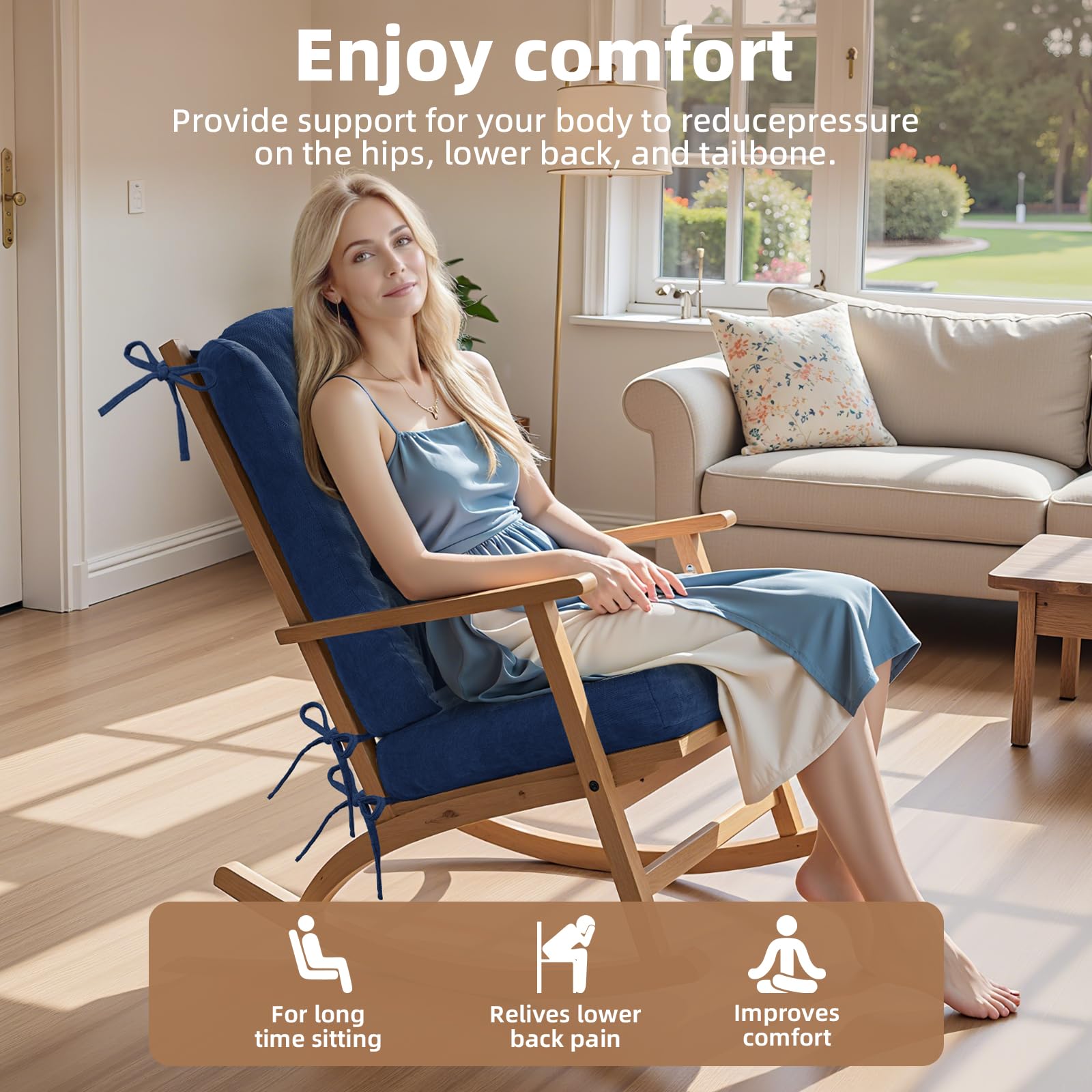 ROFIEJOX folded cushions showing easy storage and lightweight portability