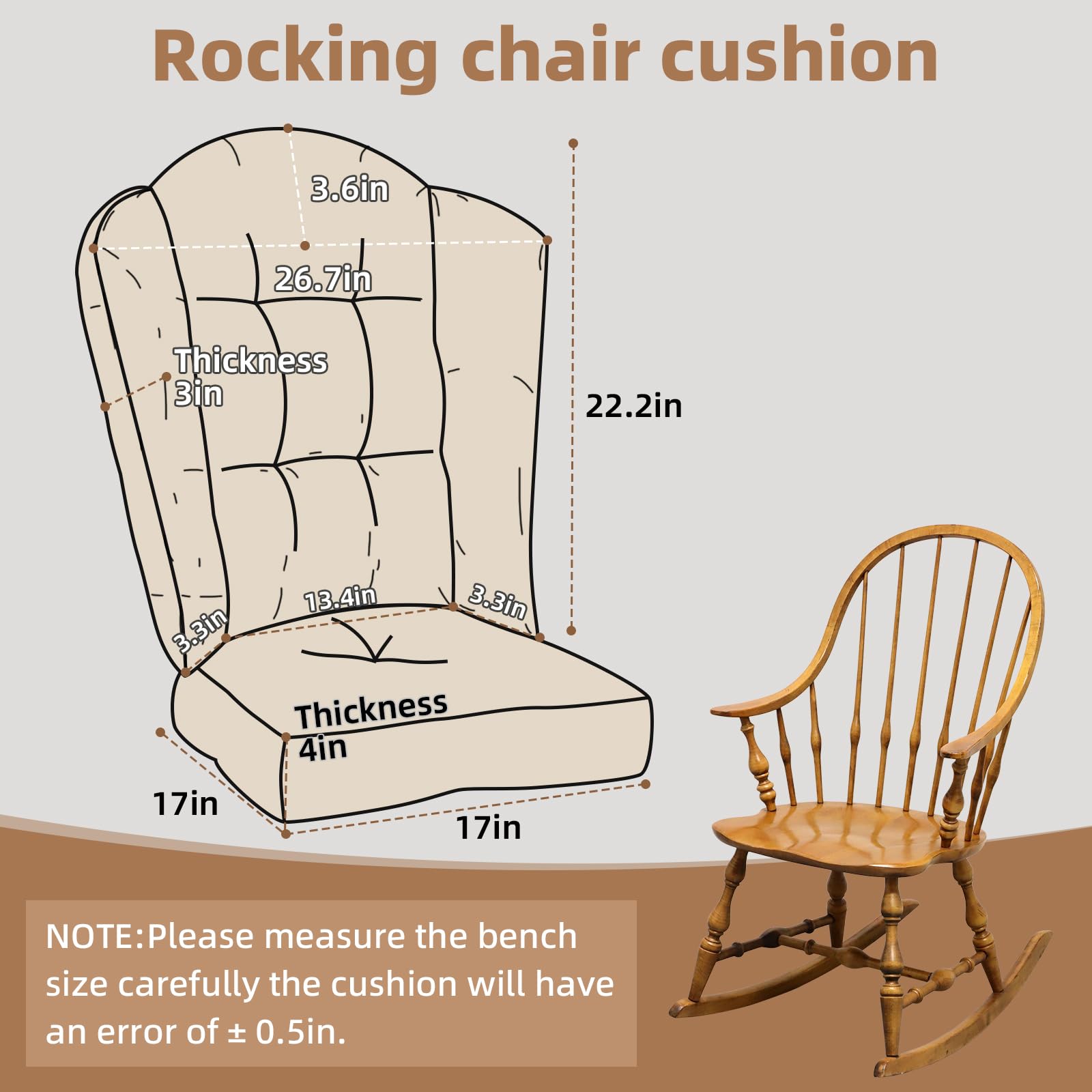 ROFIEJOX wingback back cushion close-up showing ergonomic contour support