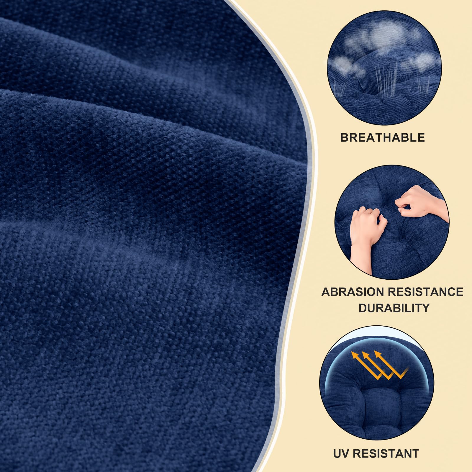 ROFIEJOX close-up of chenille texture highlighting softness and breathability
