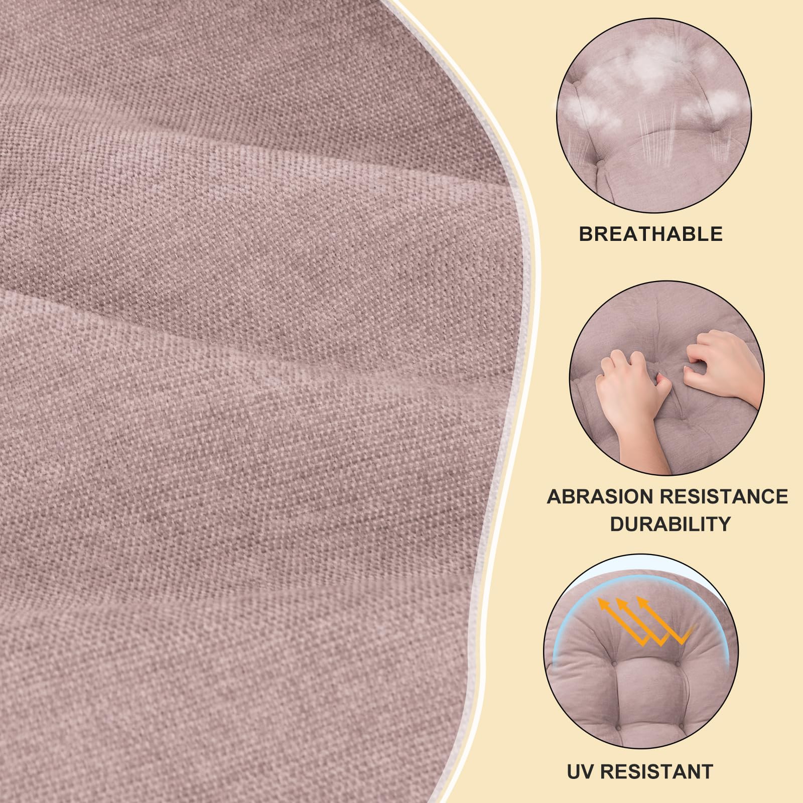 ROFIEJOX close-up chenille texture highlighting breathable soft fabric benefit