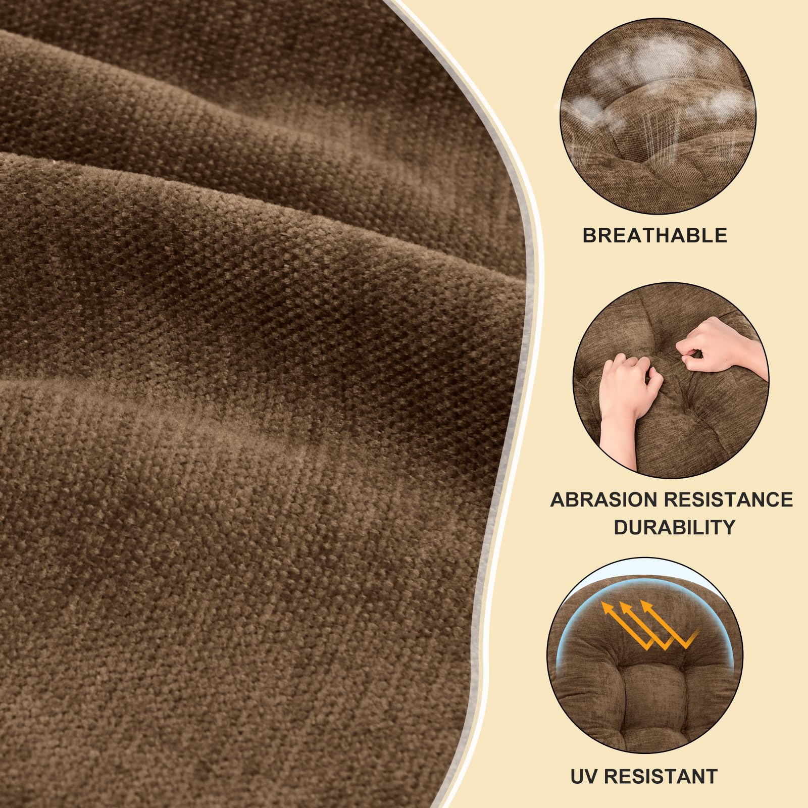 ROFIEJOX close-up chenille texture highlighting breathable softness