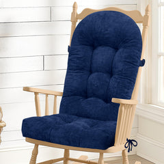 ROFIEJOX front view of dark blue rocking chair cushion showing plush comfort