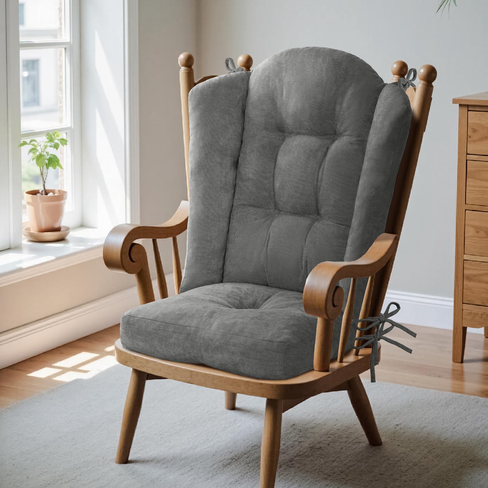 ROFIEJOX front view of two-piece wingback cushion set showing fit and color for instant comfort