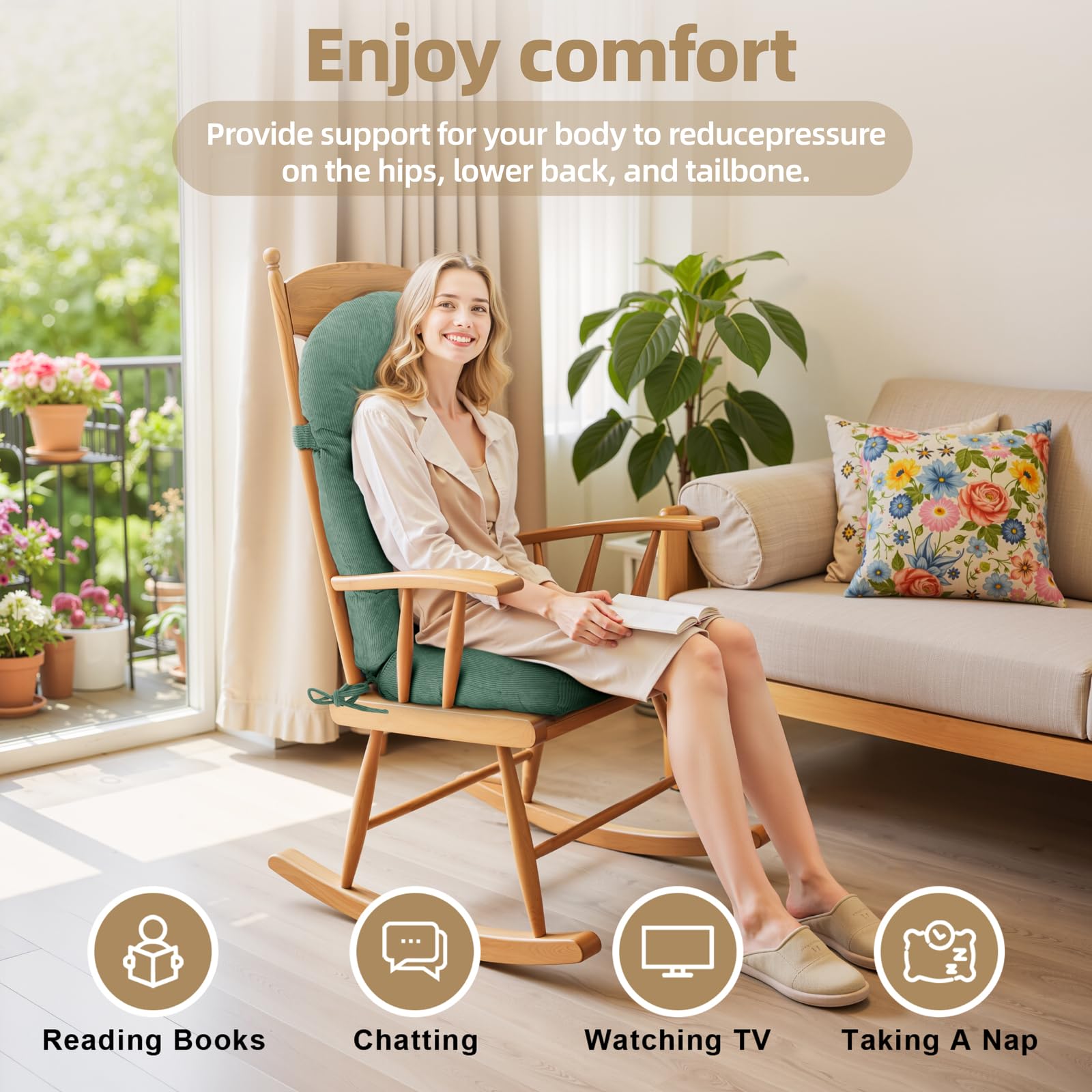 ROFIEJOX in a nursery rocking chair showing comfortable use and style