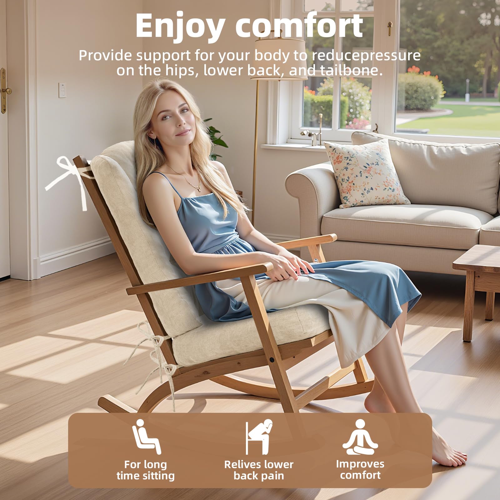 ROFIEJOX on porch rocker in lifestyle scene offering cozy outdoor seating